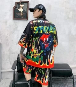 T-Shirt Coréen DMNEX™ 15 T-Shirt Coréen DMNEX™ -Mode Coréenne hallyu street bebovizi summer streetwear t shirt men graffiti cartoon flame printed men s tee shirts short sleeve t shirt fashion high street 27947002953751