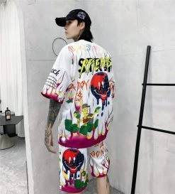 T-Shirt Coréen DMNEX™ 16 T-Shirt Coréen DMNEX™ -Mode Coréenne hallyu street bebovizi summer streetwear t shirt men graffiti cartoon flame printed men s tee shirts short sleeve t shirt fashion high street 27947002986519