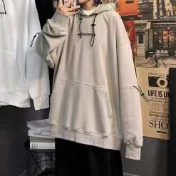 Hoodie Coréen ANAMY™ -Mode Coréenne hallyu street beige l hoodie coreen anamy 16672919650327