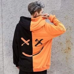Hoodie Coréen SMILY™ -Mode Coréenne hallyu street black and orange s hoodie coreen smily 16593545953303