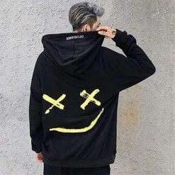 Hoodie Coréen SMILY™ -Mode Coréenne hallyu street black s hoodie coreen smily 16593546182679