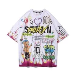 T-Shirt Coréen DMNEX™ 13 T-Shirt Coréen DMNEX™ -Mode Coréenne hallyu street blanc m bebovizi summer streetwear t shirt men graffiti cartoon flame printed men s tee shirts short sleeve t shirt fashion high street 27947002789911