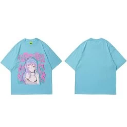 T-Shirt Coréen PSYCHED™ -Mode Coréenne hallyu street bleu ciel l t shirt coreen psyched 27990709141527