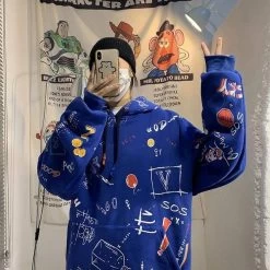 Hoodie Coréen GRAPHY™ 17 Hoodie Coréen GRAPHY™ -Mode Coréenne hallyu street bleu m hoodie coreen graphy 16669647929367