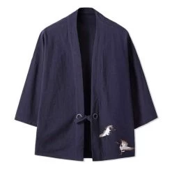 Kimono Japonais SUMMONY™ -Mode Coréenne hallyu street bleu navy xl kimono japonais summony 27934695292951