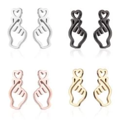 Boucles D'oreilles Love Heart™ -Mode Coréenne hallyu street boucles d oreilles boucles d oreilles love heart 13216614318103