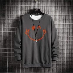 Sweatshirt Coréen SMILEIT™ -Mode Coréenne hallyu street gris anthracite xl sweatshirt coreen smileit 16720859922455