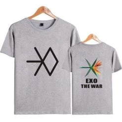 T-Shirt Coréen EXOWAR™ -Mode Coréenne hallyu street gris xxs t shirt coreen exowar 27957691187223