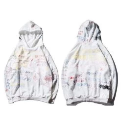 Hoodie Graffiti™ -Mode Coréenne hallyu street hoodies blanc l hoodie graffiti 4347334164503