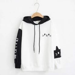 Hoodie Coréen BLACKCAT™ -Mode Coréenne hallyu street hoodies blanc m hoodie coreen blackcat 27949574488087