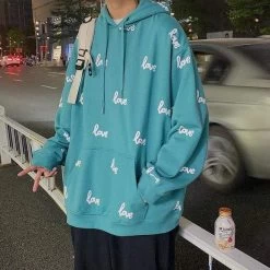 Hoodie Coréen LOVE™ -Mode Coréenne hallyu street hoodies bleu xxl hoodie coreen love 16733644685335