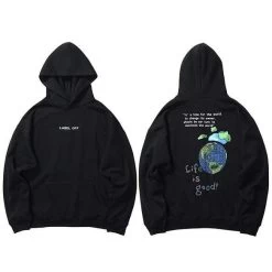 HOODIE LIFE IS GOOD™ -Mode Coréenne hallyu street hoodies noir l hoodie life is good 16426090364951