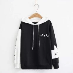 Hoodie Coréen BLACKCAT™ -Mode Coréenne hallyu street hoodies noir m hoodie coreen blackcat 27949574389783