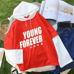 Hoodie Coréen YOUNG FOREVER™ -Mode Coréenne hallyu street hoodies rouge m hoodie bts young forever edition 12801764032535