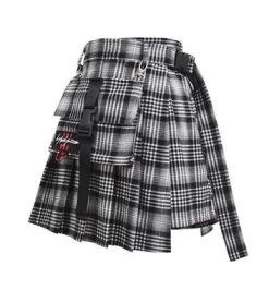 Jupe Coréenne HARAJUKUxHEM™ -Mode Coréenne hallyu street jupes courtes gris m jupe harajukuxhem 13420088590359