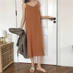 Robe Coréenne LIGHTY™ -Mode Coréenne hallyu street marron taille unique robe coreenne lighty 16607592022039
