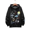 Hoodie Coréen TAGGED™ -Mode Coréenne hallyu street noir 3xl185 205cm73 105kg hoodie coreen taggy 16716161089559
