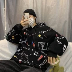 Hoodie Coréen GRAPHY™ 14 Hoodie Coréen GRAPHY™ -Mode Coréenne hallyu street noir m hoodie coreen graphy 16669647798295