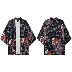 Kimono Japonais CATMURAI™ 16 Kimono Japonais CATMURAI™ -Mode Coréenne hallyu street noir m kimono japonais catmurai 16691832029207
