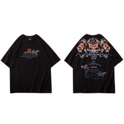 T-Shirt Coréen HEATHANS™ -Mode Coréenne hallyu street noir xl t shirt coreen flowerflow 16761547653143