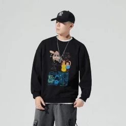 Sweatshirt Coréen ALONY™ -Mode Coréenne hallyu street noir xs sweatshirt coreen alony 16716104335383