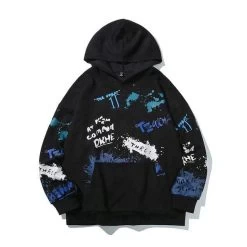 Hoodie Coréen GRAF™ -Mode Coréenne hallyu street noir xxl hoodie coreen painty 16722220613655