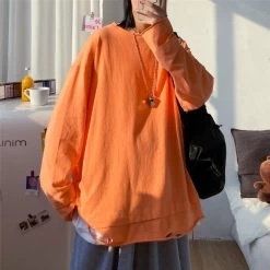 Sweatshirt Coréen BLANKY™ -Mode Coréenne hallyu street orange xl sweatshirt coreen blanky 16735964200983