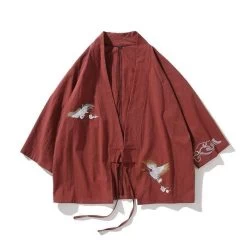 Kimono Japonais Brodé XXX™ 13 Kimono Japonais Brodé XXX™ -Mode Coréenne hallyu street rouge xxl kimono japonais brode xxx 27934505271319