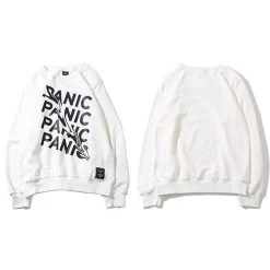 Sweatshirt PANIC™ -Mode Coréenne hallyu street sweatshirts blanc l sweatshirt panic 12097329430551