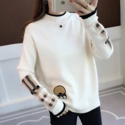 Pull Coréen CUTY™ -Mode Coréenne hallyu street sweatshirts blanc taille unique pull coreen cuty 16607588941847