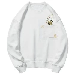 Sweatshirt Coréen Brodé SPACY™ -Mode Coréenne hallyu street sweatshirts blanc xxl sweatshirt coreen brode spacy 16684111167511