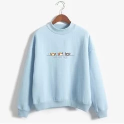 Sweatshirt Coréen CATNEST™ -Mode Coréenne hallyu street sweatshirts bleu xxl sweatshirt coreen catnest 27952747610135