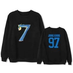 Sweatshirt Coréen BTS 7TH EDITION™ -Mode Coréenne hallyu street sweatshirts jung kook noir l sweatshirt coreen bts 7th edition 16514120024087