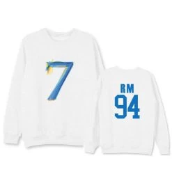 Sweatshirt Coréen BTS 7TH EDITION™ -Mode Coréenne hallyu street sweatshirts rm blanc l sweatshirt coreen bts 7th edition 16514119696407
