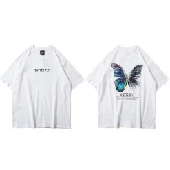 T-Shirt Coréen Butterfly™ 11 T-Shirt Coréen Butterfly™ -Mode Coréenne hallyu street tshirts blanc l tshirt butterfly 13696845348887