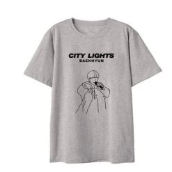 T-Shirt Coréen City Lights™ -Mode Coréenne hallyu street tshirts gris xxs tshirt city lights 13755558297623