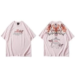 T-Shirt Coréen HEATHANS™ -Mode Coréenne hallyu street tshirts rose m t shirt coreen flowerflow 16761547620375