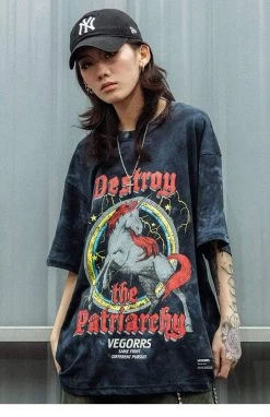 T-Shirt Coréen Destroy The Patriarchy™ -Mode Coréenne hallyu street tshirts tshirt destroy the patriarchy 13696851247127