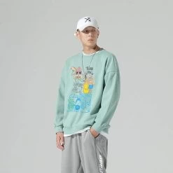 Sweatshirt Coréen ALONY™ -Mode Coréenne hallyu street vert xs sweatshirt coreen alony 16716103843863