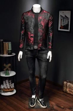 Veste Coréenne Brodée BLOODFLOWER™ -Mode Coréenne hallyu street vestes veste coreenne brodee bloodflower 16546788212759