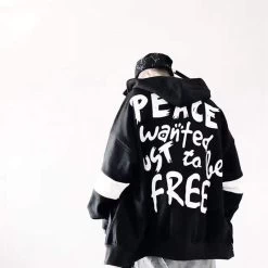 Veste PEACE™ -Mode Coréenne hallyu street vestes veste peace 4394783047703