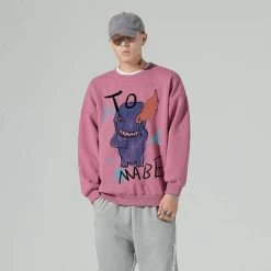 Sweatshirt Coréen FEARME™ -Mode Coréenne hallyu street violet xxxl sweatshirt coreen brode fearme 16719921807383