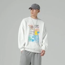 Sweatshirt Coréen ALONY™ -Mode Coréenne hallyu street white xs sweatshirt coreen alony 16716104171543