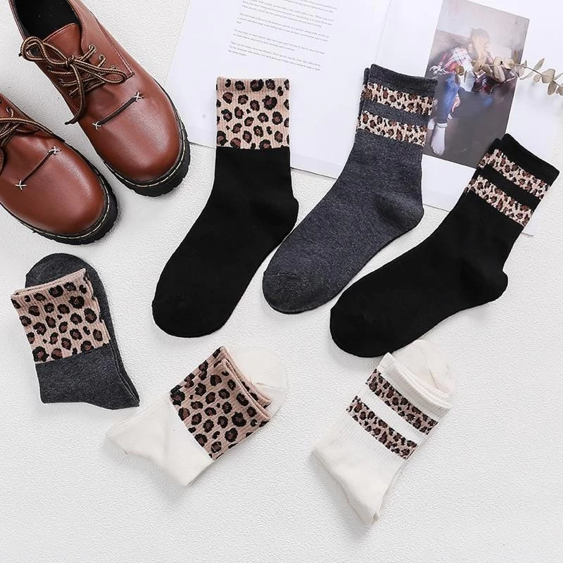 Chaussettes Coréennes Leopard™ 3 Chaussettes Coréennes Leopard™